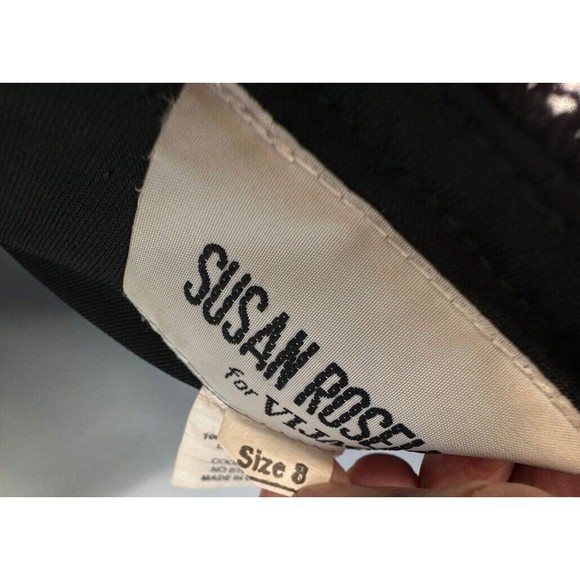 Susan Roselli for Vijack Black Sequin Lace  New Years Party Vintage Dress 7-8 - Picture 15 of 16